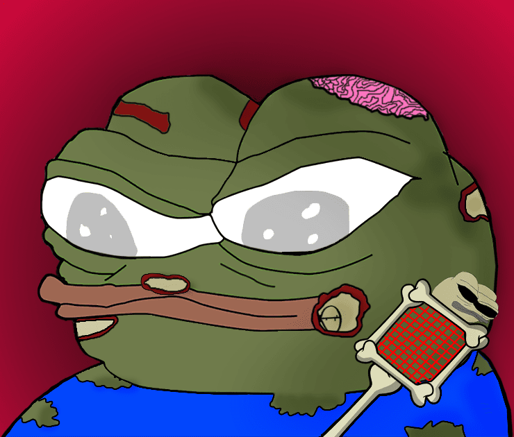 Drawing of a zombie holding a fly swatter